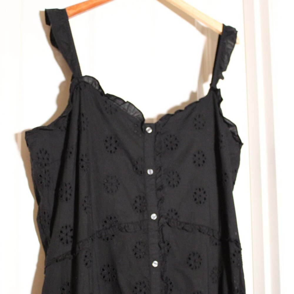 Black eyelet midi dress Gap Size XXL tall 2x plus size NWT - Picture 3 of 5